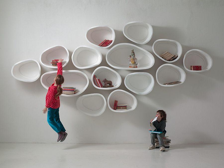 Shelving with Unusual Shapes Unique Visual Appeal